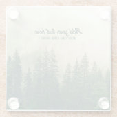 Misty Pine Forest Trees Custom Keepomwille Glazen Onderzetter (Achterkant)