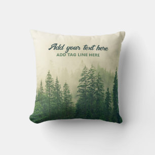 Misty Pine Forest Trees Custom Keepomwille Kussen
