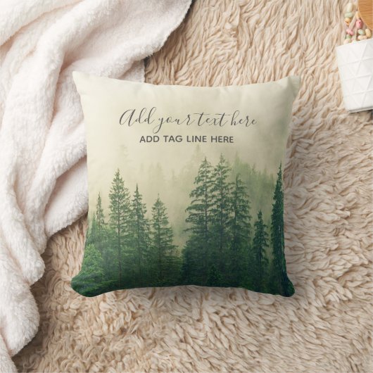 Misty Pine Forest Trees Custom Keepomwille Kussen (Deken)