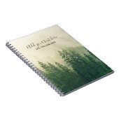 Misty Pine Forest Trees Custom Keepomwille Notitieboek (Rechterzijde)