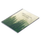 Misty Pine Forest Trees Custom Keepomwille Notitieboek (Linkerzijde)
