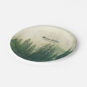 Misty Pine Forest Trees Custom Keepomwille Papieren Bordje (Gekanteld)