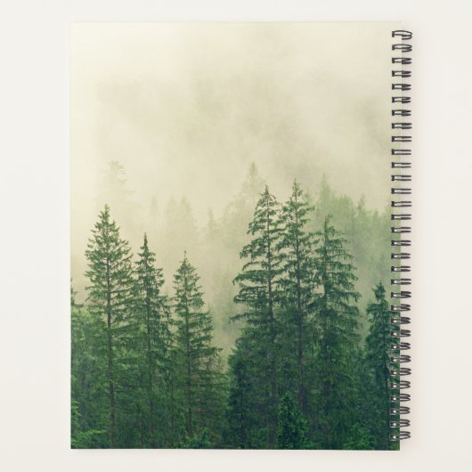 Misty Pine Forest Trees Custom Keepomwille Planner (Achterkant)