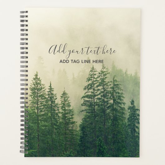 Misty Pine Forest Trees Custom Keepomwille Planner (Voorkant)