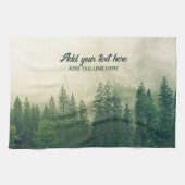 Misty Pine Forest Trees Custom Keepomwille Theedoek (Horizontaal)
