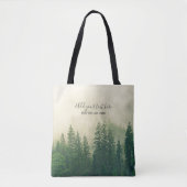 Misty Pine Forest Trees Custom Keepomwille Tote Bag (Voorkant)