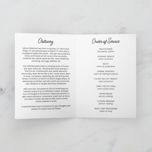 Misty Pine Forest Viering van het leven Begrafenis Programma (Binnen)