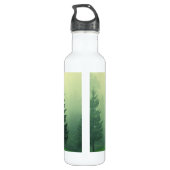 Misty Pine Forest Waterfles (Achterkant)