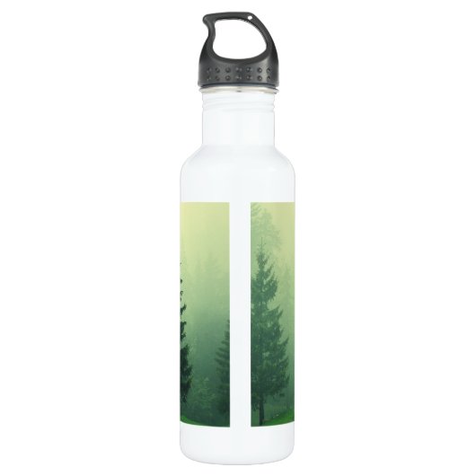 Misty Pine Forest Waterfles (Achterkant)