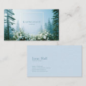 Misty Pine Forest White Wildflower Clean Frame Visitekaartje (Voorkant / Achterkant)
