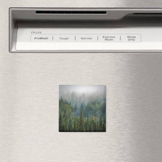 Misty pine trees forest landschap magneet (Insitu (Vaatwasser))