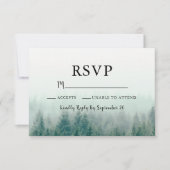 Misty Pines Modern Reply Card RSVP (Voorkant)