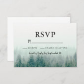 Misty Pines Modern Reply Card RSVP (Voorkant / Achterkant)