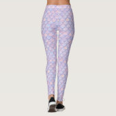 Misty Pink Blue Faux Glitter Mermaid Scales Leggings (Achterkant)