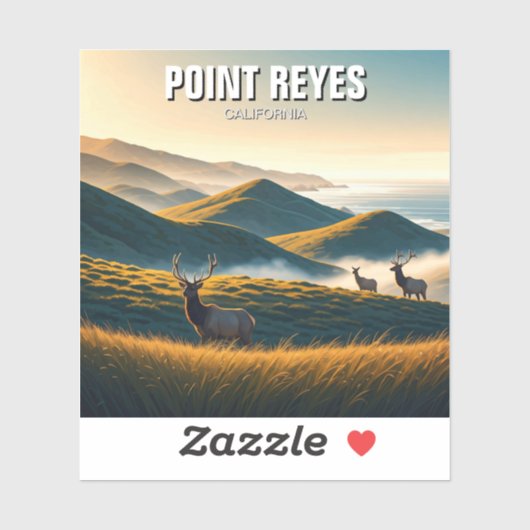 Misty Point Reyes National Seashore Elk Sticker (Vel)