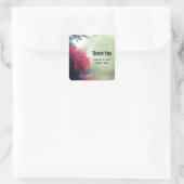 Misty Railroad Tracks Schilderachtig Foto bedankt Vierkante Sticker (Tas)