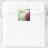 Misty Railroad Tracks Schilderachtig Foto bedankt Vierkante Sticker (Tas)