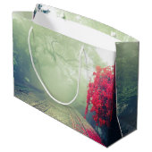 Misty Railroad Tracks Schilderachtig Foto Birthday Groot Cadeauzakje (Achterkant Gekanteld)