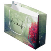 Misty Railroad Tracks Schilderachtig Foto Birthday Groot Cadeauzakje (Voorkant Gekanteld)