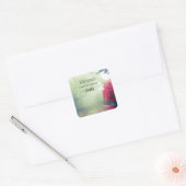 Misty Railroad Tracks Schilderachtig Foto Candle B Vierkante Sticker (Envelop)