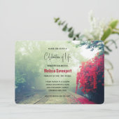 Misty Railroad Tracks Schilderachtig Foto Memorial Kaart (Staand voorkant)