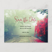 Misty Railroad Tracks Schilderachtig Foto opslaan Uitnodiging Briefkaart (Voorkant)