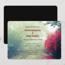 Misty Railroad Tracks Schilderachtig Foto Wedding