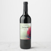 Misty Railroad Tracks Schilderachtig fotografie Wijn Etiket (Voorkant)