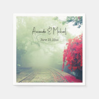 Misty Railroad Tracks Schilderachtig Photo Wedding