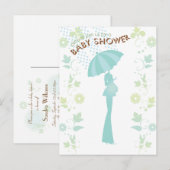 Misty Rain Baby shower Invitation Briefkaart (Voorkant / Achterkant)