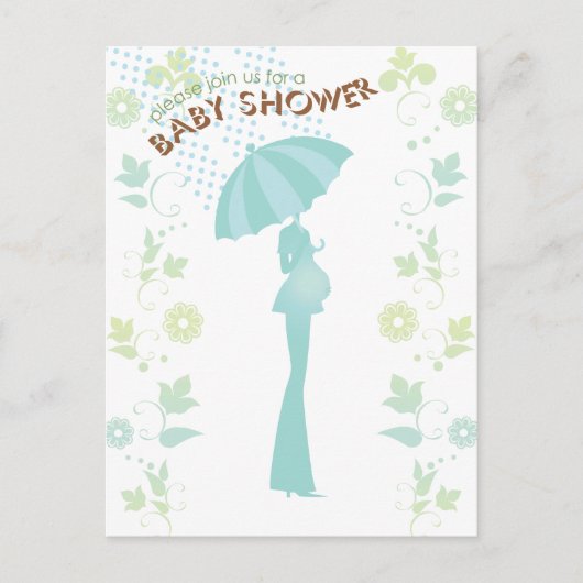 Misty Rain Baby shower Invitation Briefkaart (Voorkant)