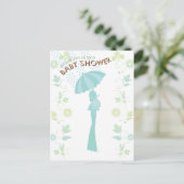 Misty Rain Baby shower Invitation Briefkaart (Staand voorkant)