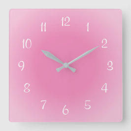 Misty Randen roze voorgevormde zachte kleuren van  Vierkante Klok