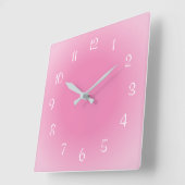 Misty Randen roze voorgevormde zachte kleuren van Vierkante Klok (Hoek)