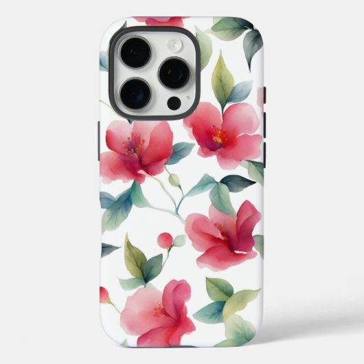 Misty Red Floral Pattern Case-Mate iPhone Case (Achterkant)