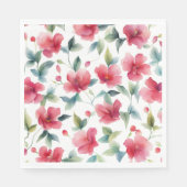 Misty Red Floral Pattern Servet (Voorkant)