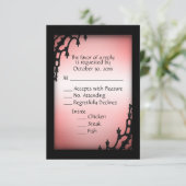 Misty Red Gothic RSVP met menukeuze (Staand voorkant)