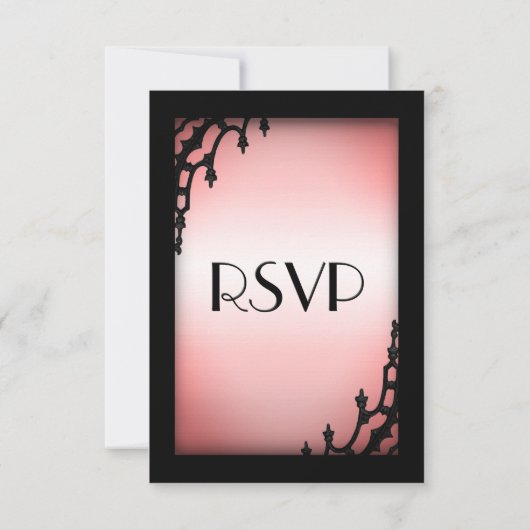 Misty Red Gothic RSVP met menukeuze (Achterkant)