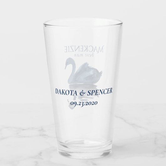 Misty Reflection | Blue Swan Best Man Keepomwille Glas (Achterkant)