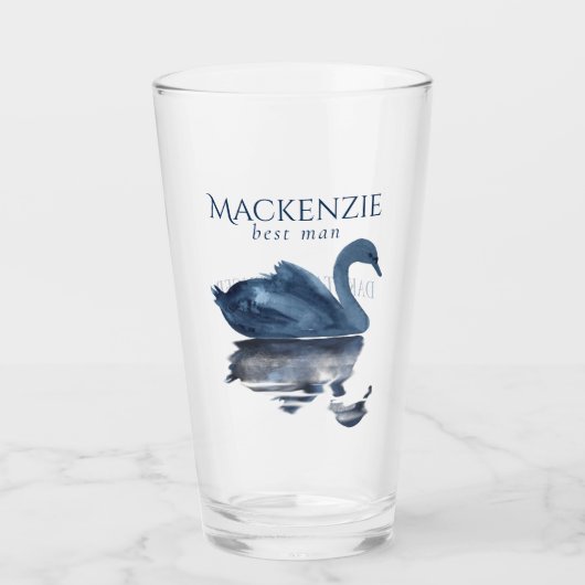 Misty Reflection | Blue Swan Best Man Keepomwille Glas (Voorkant)