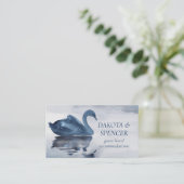 Misty Reflections | Detail van de kreeftenblauw-zw Informatiekaartje (Staand voorkant)