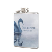 Misty Reflections | Dusty Blue Swan Groomsman Heupfles (Links)