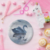 Misty Reflections | Dusty Blue Swan Lake Wedding Papieren Bordje (Feest)