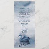 Misty Reflections | Dusty Blue Swan Lake Wedding Programmakaart (Achterkant)
