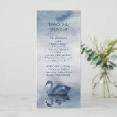 Misty Reflections | Dusty Blue Swan Lake Wedding Programmakaart (Staand voorkant)