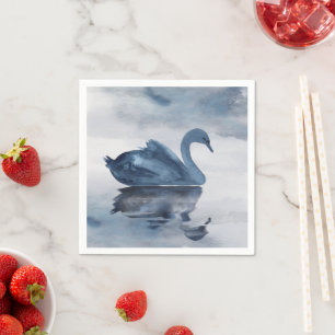Misty Reflections Dusty Blue Swan Lake Wedding Servet