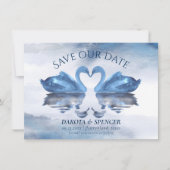 Misty Reflections | Klassieke Blue Swan Lake Weddi Save The Date (Voorkant)