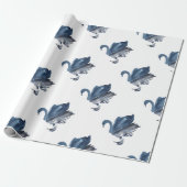 Misty Reflections | Moody Dusty Blue Swan op Lake Cadeaupapier (Uitgerold)