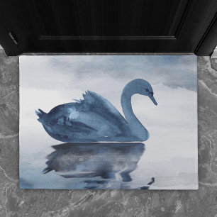 Misty Reflections Moody Dusty Blue Swan op Lake Deurmat