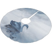 Misty Reflections | Moody Dusty Blue Swan op Lake Kerstboom Rok (Gekanteld)